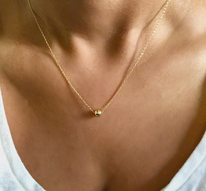 Sterling Silver Gold Plated Single Bead Necklace