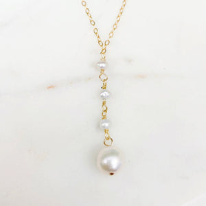 Delicate Akoya Pearl Love Necklace