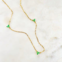 Load image into Gallery viewer, Trinity Gold Plated Choker Necklace - Green CZ