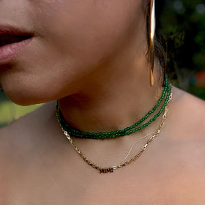 Green Is Life Long Silver Necklace