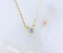 Load image into Gallery viewer, Sterling Silver Gold Plated Solitaire Necklace