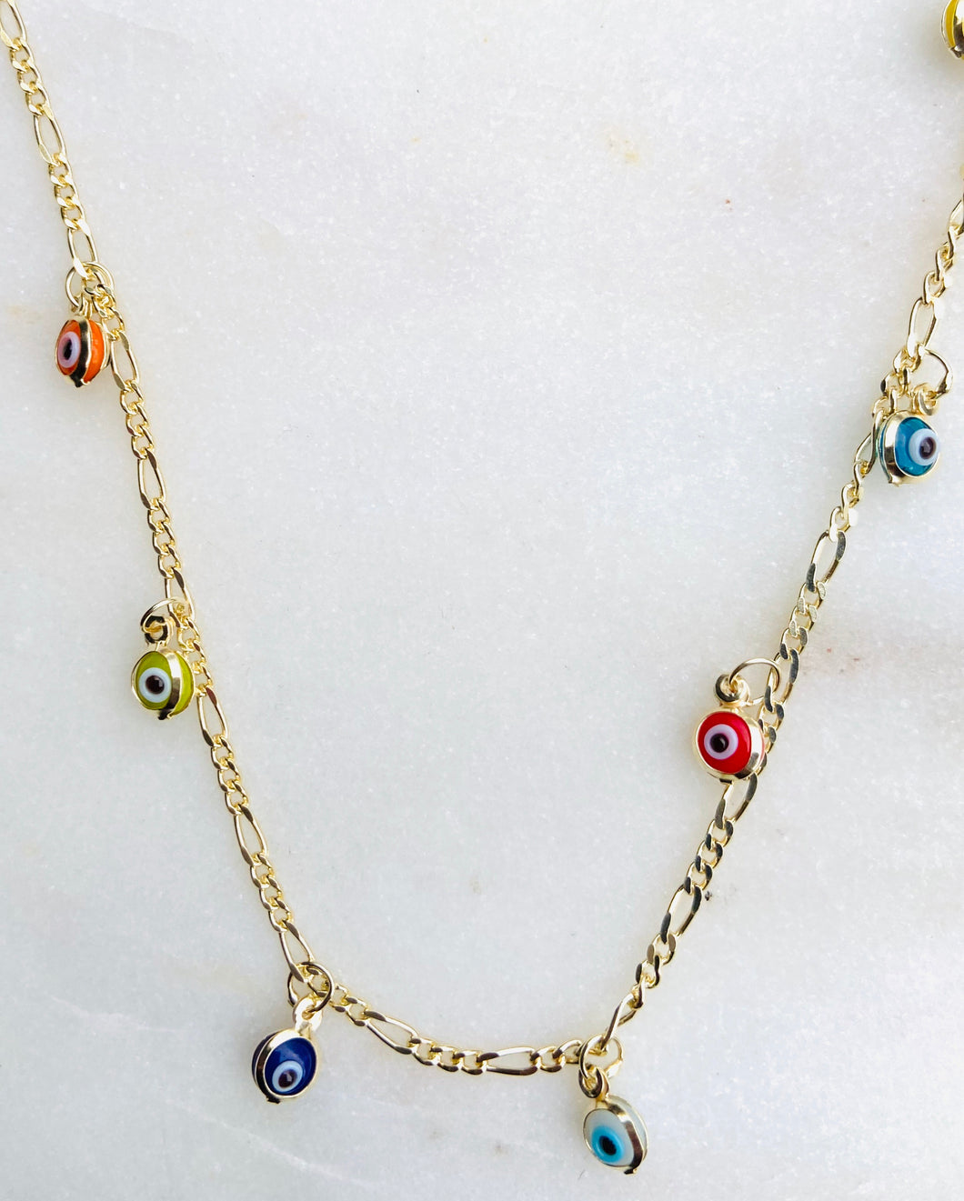 Gold Plated Evil Eye Anklet