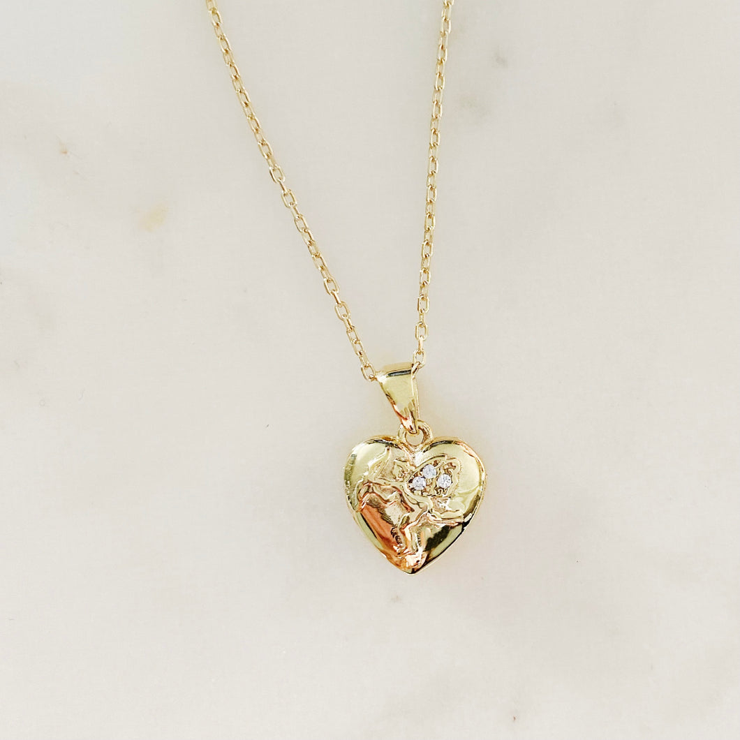 Cherub Heart Love Necklace