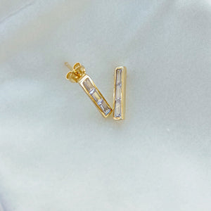 Shine Bright Bar Gold Plated Earrings