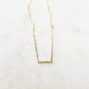 Gold Plated Simple Bar Necklace
