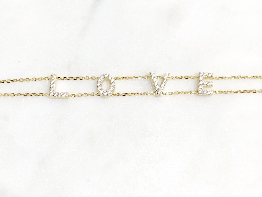 Sterling Silver Gold Tone Love Bracelet