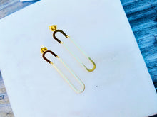 Load image into Gallery viewer, Sterling Silver Gold Plated Paper Clip Link Earrings