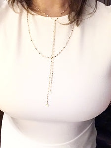 Gold Tone Shimmer Layered Choker Necklace