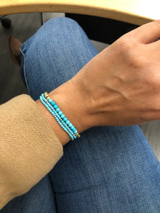 Gold Plated Beads with Turquoise Bracelet