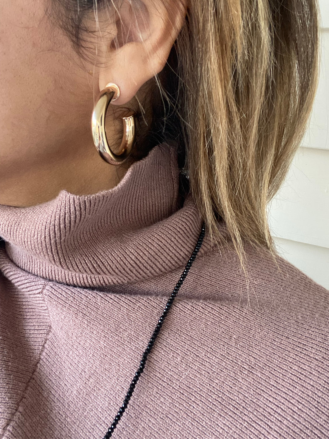Gold Plated Brass Oversized C Hoop Earrings