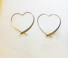 Load image into Gallery viewer, Sterling Silver Gold Plated You Have My Heart Hoop Earrings