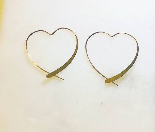 Sterling Silver Gold Plated You Have My Heart Hoop Earrings