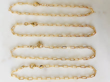 Load image into Gallery viewer, Brass Gold Plated Paperclip Link Chain Anklet