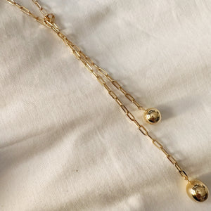 Bolas Paperclip Necklace Lariat
