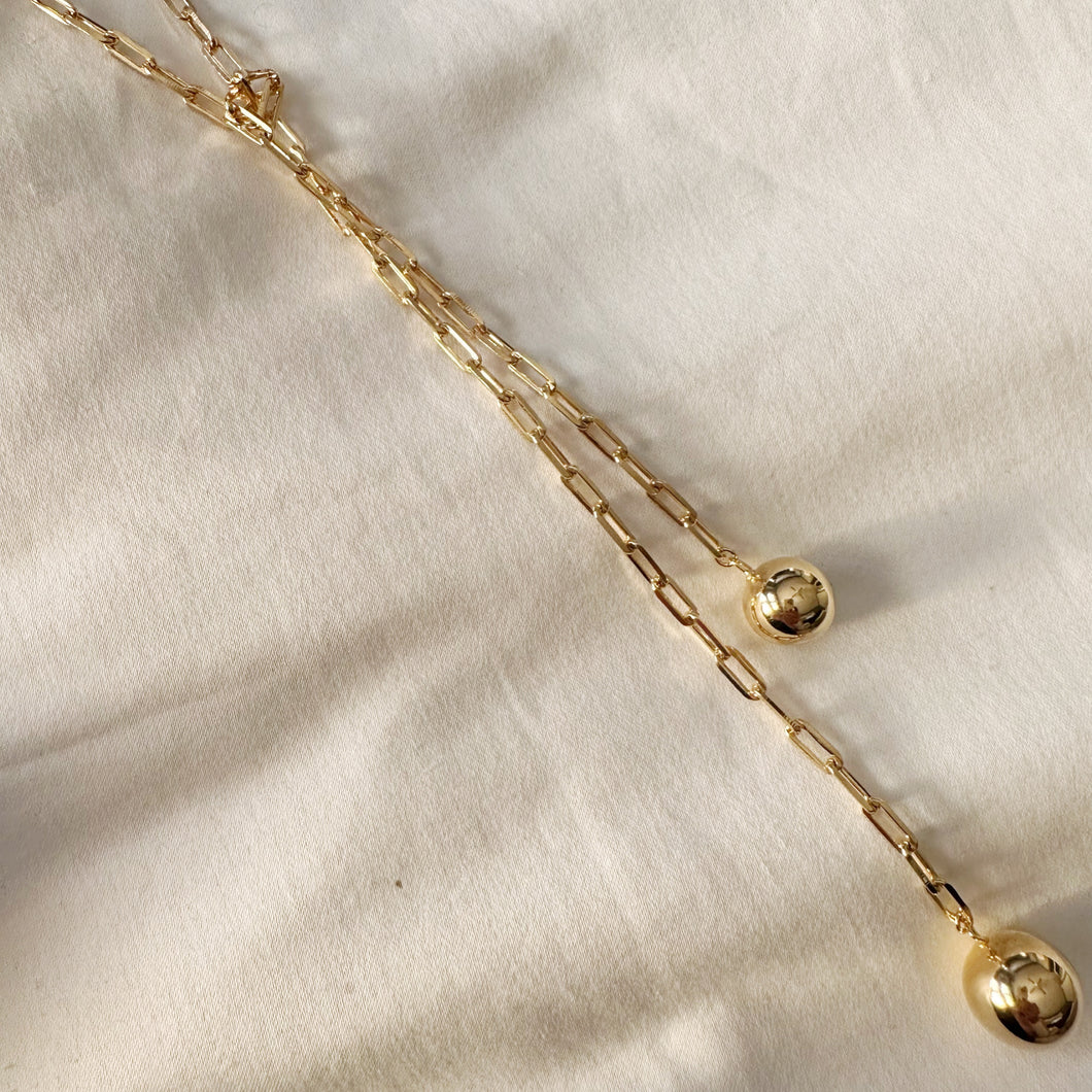 Bolas Paperclip Necklace Lariat