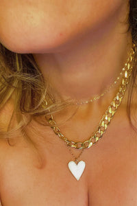 Pure Heart Enamel Necklace