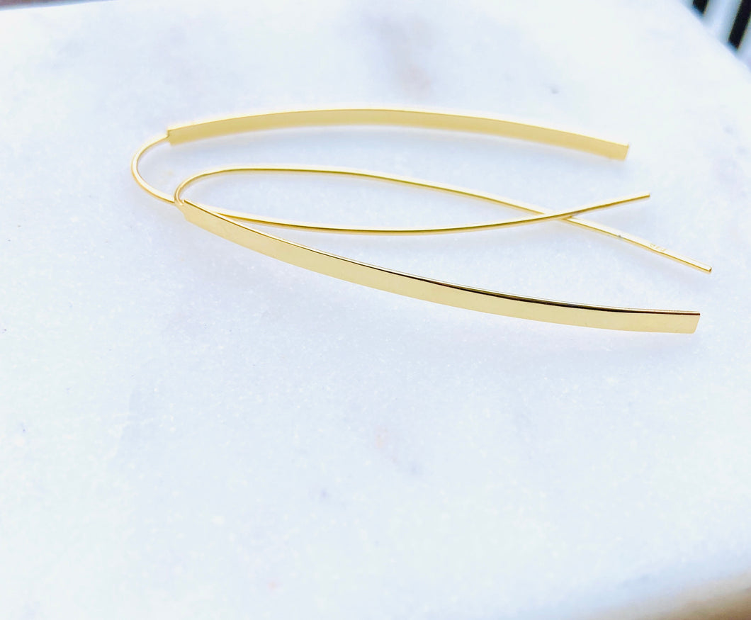Gold Plated Skinny Liquid Threader Earrings