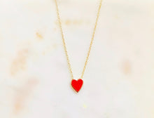 Load image into Gallery viewer, Sterling Silver Queen of Hearts Enamel Necklace