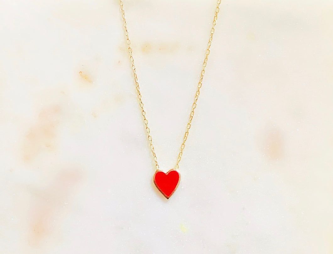 Sterling Silver Queen of Hearts Enamel Necklace