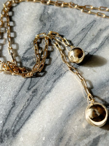 Bolas Paperclip Necklace Lariat