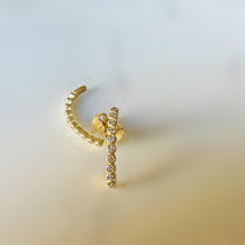 Load image into Gallery viewer, Isa CZ Gold Tone Climber Earrings