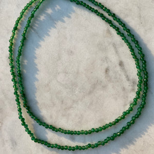 Green Is Life Long Silver Necklace