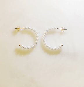 Sterling Silver Gold Plated Petite Perla C Hoops Earrings