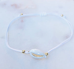 Adjustable Sterling Silver Gold Plate Seashell Bracelet