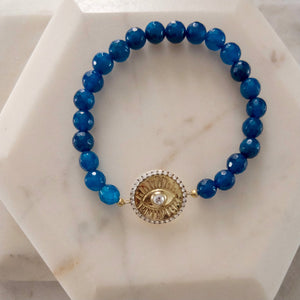 Blue Hope All Seeing Blue Bead Bracelet