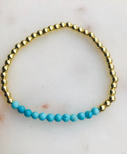 Load image into Gallery viewer, Gold Plated Beads with Turquoise Bracelet