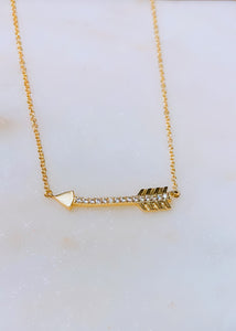 Sterling Silver Golden Arrow Necklace