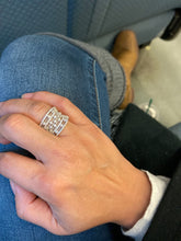 Load image into Gallery viewer, Silver Plated Brass Wide Band Cubic Zirconia Chaos Ring