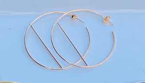 Sterling Silver Plated Brass Modern Sol Hoop Earrings