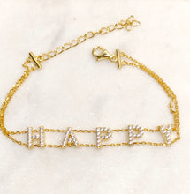 Load image into Gallery viewer, 925 Sterling Silver Gold Tone Happy Bracelet