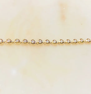 Sterling Silver Gold Plated Cubic Zirconia Sparkle Choker
