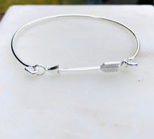 Load image into Gallery viewer, Sterling Silver Never A Straight Path Arrow Bangle