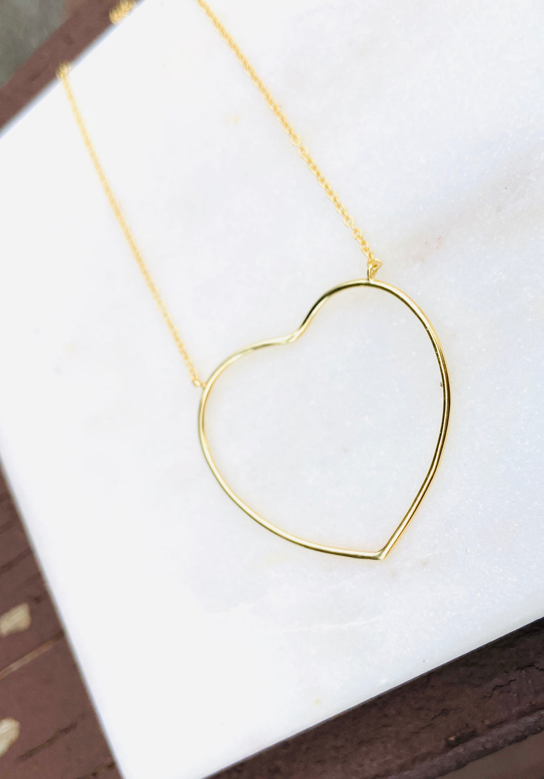 Gold Plated Jumbo Love Heart Necklace