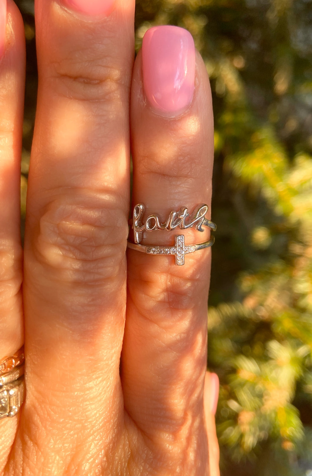 Sterling Silver Faith Ring Set