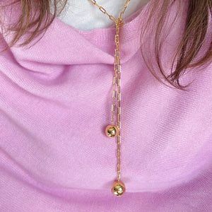 Bolas Paperclip Necklace Lariat