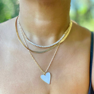 Golden Herringbone Necklace - 16 inches