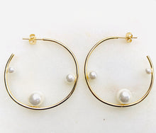 Load image into Gallery viewer, Gold Plated Perla Hoop Earrings