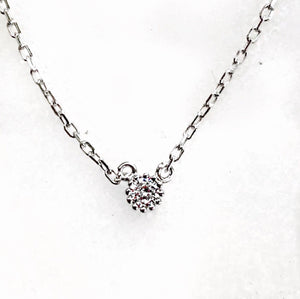 Sterling Silver Gold Plated Solitaire Necklace