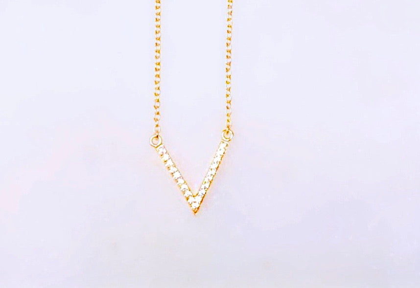 Sterling Silver Gold Plated Victory Necklace