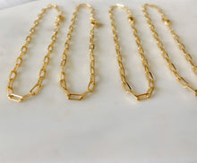 Load image into Gallery viewer, Brass Gold Plated Paperclip Link Chain Anklet