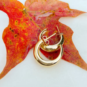 Chunky C Golden Hoops
