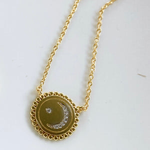 Coin Moon Pendant Necklace