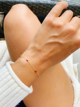 Load image into Gallery viewer, Splash of Red Sterling Silver Gold Tone Bracelet