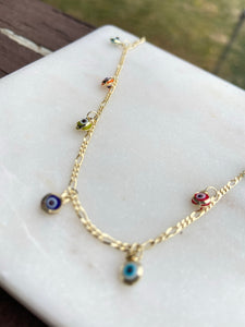 Gold Plated Evil Eye Anklet