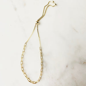 Adjustable Paperclip Link Gold Plated Chain Bracelets