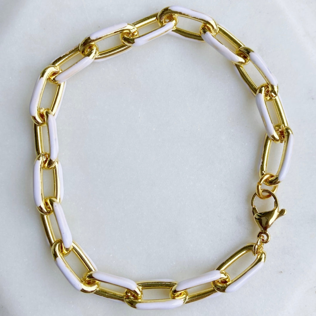 Rose Summer Enamel Links Bracelet